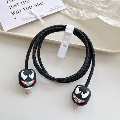 New Cartoon Charger Cable Protector for IPhone 15 14 13 12 18W 20W Charger Protection Cover Stitch Data Line Winder Protective