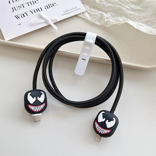 New Cartoon Charger Cable Protector for IPhone 15 14 13 12 18W 20W Charger Protection Cover Stitch Data Line Winder Protective