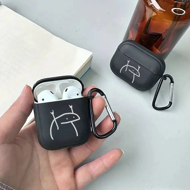 Hot Off Stylish Black Airpods Case Clear Case For Airpods 4 2 3 Pro 2 Generation Airpod Pro Cover Gift For Boyfriend Earphone