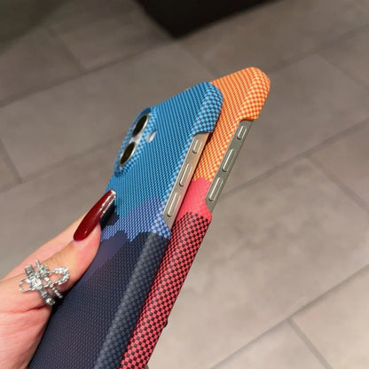 Luxury Ultra Thin Hard PC Carbon Fiber Pattern Matte Case For iPhone 15 14 Pro Max 16 Pro Plus 13 12 MagSafe Shockproof Cover
