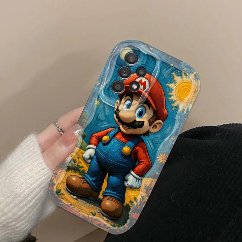 M-Marios Cartoon Popular Phone Case For Samsung A73 A72 A71 A56 A55 A54 A53 A52 A51 A32 A36 A26 A25 A13 A14 5G Wave Oil