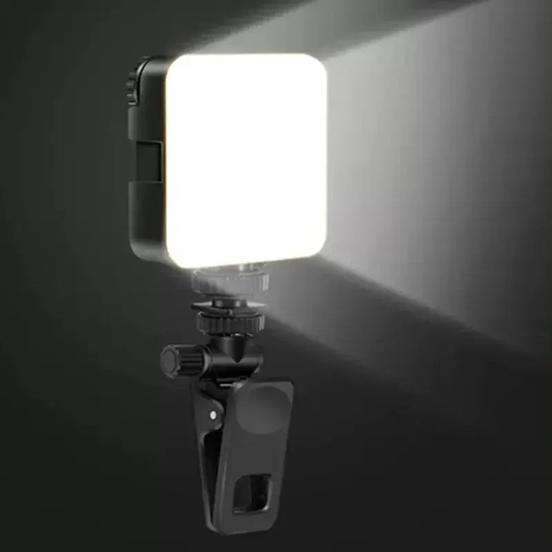 Portable Video Fill Light For Camera Phone Laptop Selfie Adjustable Photography Pocket Fill Light with Clamp Tripod Selfie Stick