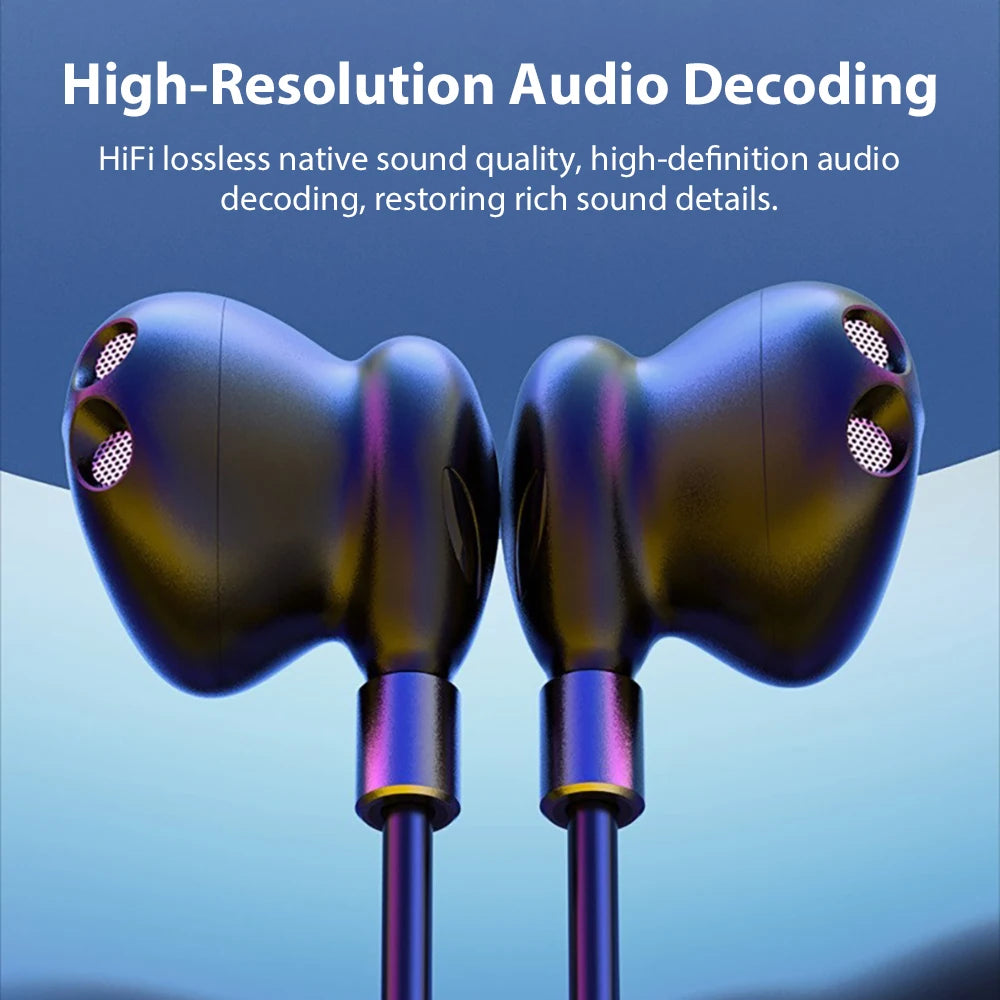 USB Type C Wired Headphones HiFi Stereoscopic Sound Headset For Samsung Galaxy iPhone 17 Xiaomi Huawei With Microphone Earphones