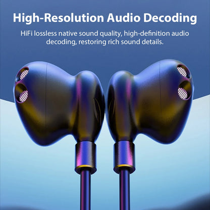 USB Type C Wired Headphones HiFi Stereoscopic Sound Headset For Samsung Galaxy iPhone 17 Xiaomi Huawei With Microphone Earphones