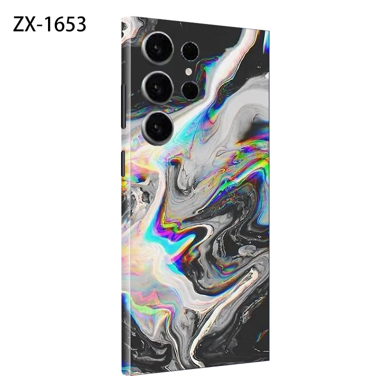 Colorful Decal Skin for Samsung Galaxy S24 S23 S25 Ultra Plus S24Ultra Back Screen Protector Cover Wrap Stones Sticker
