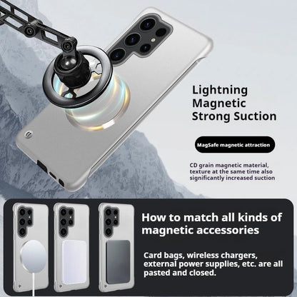 Thin Metallic Paint For Magsafe Magnetic Case For Samsung Galaxy S25Ultra S25 S24 S23 S22 Plus Ultra Borderless Cooling Cover