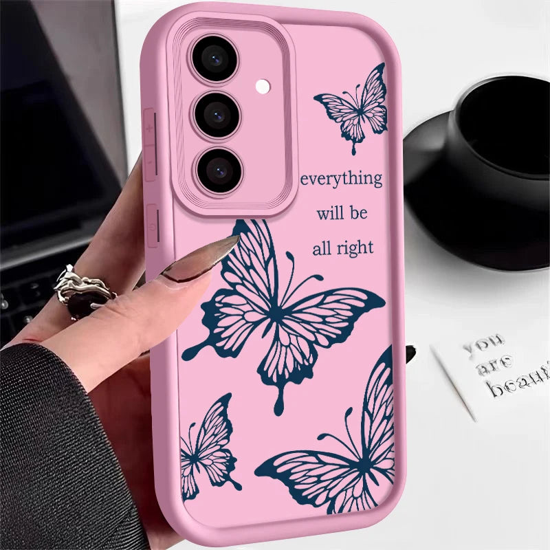 Butterfly Case For Samsung Galaxy S25 S24 S23 S22 Ultra S21 S24 FE A14 A34 A15 A35 A52 A53 A54 A16 A56 5G Shockproof Soft Cover
