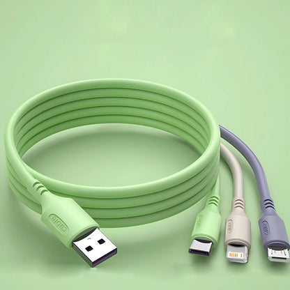 3 In 1 Super Fast Charging Cable For iPhone15 14 13 12 11 X Pro Max Micro USB Type-C Phone Charger USBC Data Cable