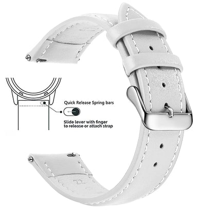 Top Grain Genuine Leather Watch Band, Quick Release 12/14/16/18/19/20/21/22/24 mm Watch Straps, Replacement Bands for Men Women