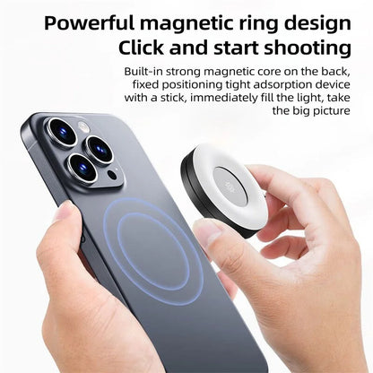2025 New Smartphone Magnetic Fill Light Mini Selfie Light 3 Modes Adjustable Brightness for Iphone XIAOMI HUAWEI SAMSUNG Phone
