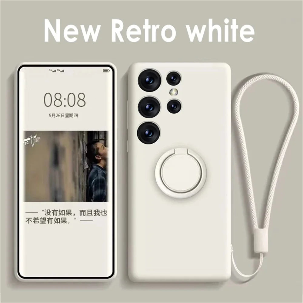 Magnetic Holder Case For Samsung Galaxy S24 S23 S22 S21 Ultra Plus S20 FE Note 20 A54 A53 A52 A13 A14 A34 Liquid Silicone Cover