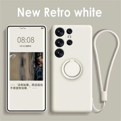 Magnetic Holder Case For Samsung Galaxy S24 S23 S22 S21 Ultra Plus S20 FE Note 20 A54 A53 A52 A13 A14 A34 Liquid Silicone Cover