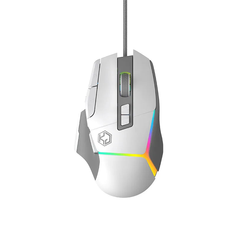 Wired Mouse RGB Lights 10 Keys Macro Programming Gaming Chip 12800DPI Ergonomic Design Medium-Large Hand Gaming Mouse GK502