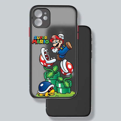 M-Marios Art Popular Cartoon Frosted Translucent For Apple iPhone 16 15 14 13 12 11 XS XR X Pro Max Plus Mini Cover Phone Case