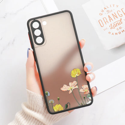 For Samsung S24 S22 Ultra Case Cover Samsung Galaxy S23 Ultra S 22 S21 S20 FE S10 Note 20 10 Plus S8 Lavender Flowers Clear Case
