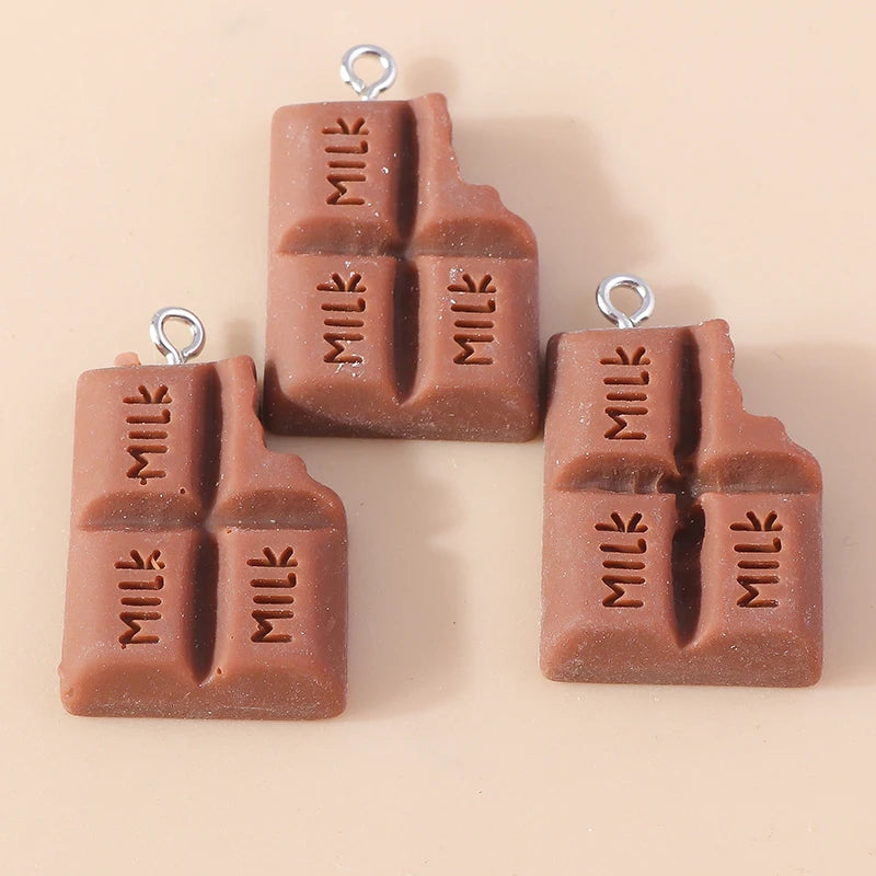 15Pcs Mix Resin Chocolate Charm Dessert Food Charms for Necklace Bracelet Earring Keychain Diy Jewelry Making Accessories