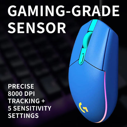 Logitech G203 Wired Gaming Mouse, Esports-Grade, 6 Programmable Buttons & Multi-Color for Competitive Games