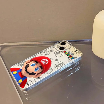 Luxury Supers M-Marios Cartoon Phone Case For Apple iPhone 17 Air 16e 16 15 14 13 12 11 Mini Pro Max Plus Transparent Soft Cover