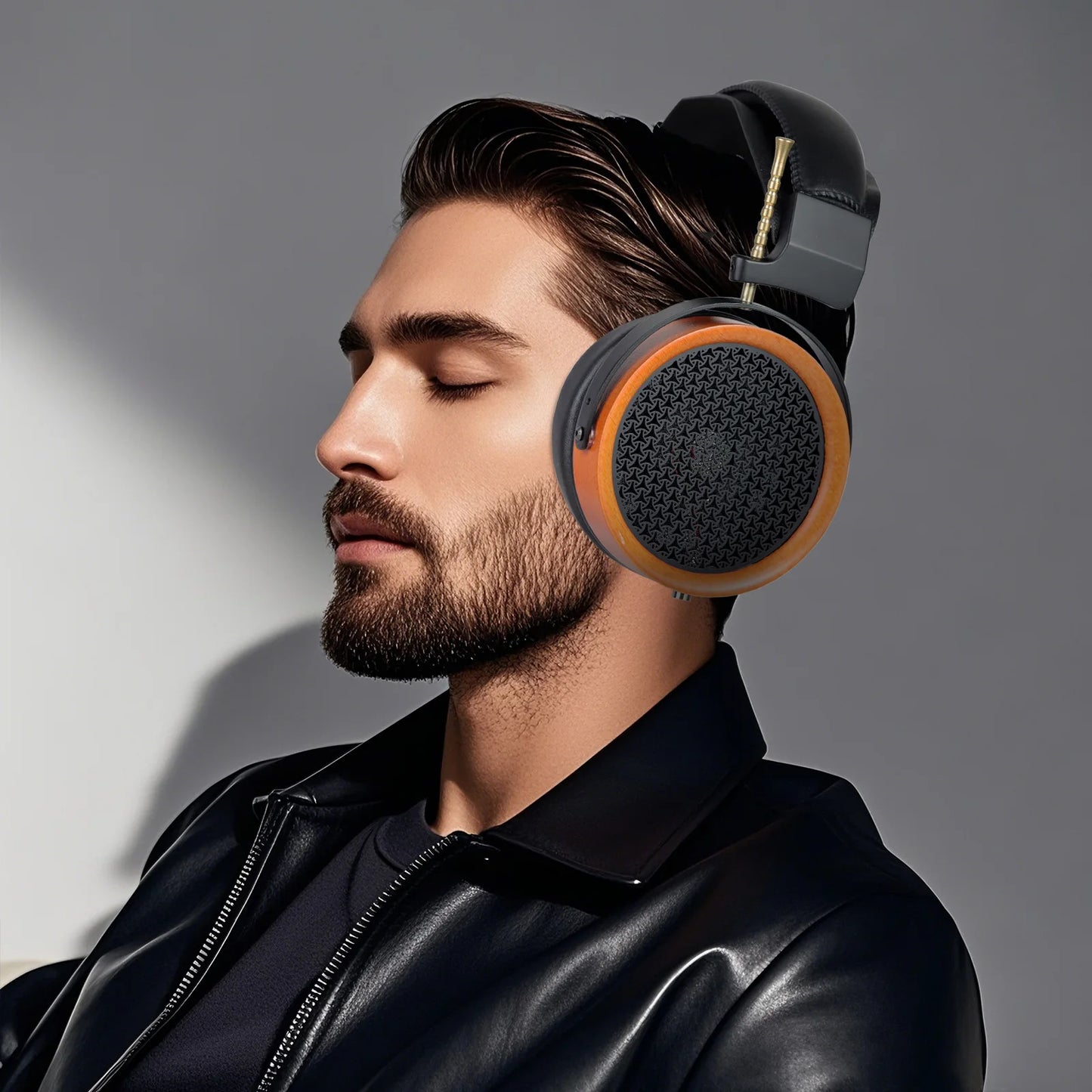 Hellodigi HD11 Headsets 53MM Speaker Open-Back HIFI Wooden Headphones With Dual 3.5mm Detachable Cable Retro-Vintage Style