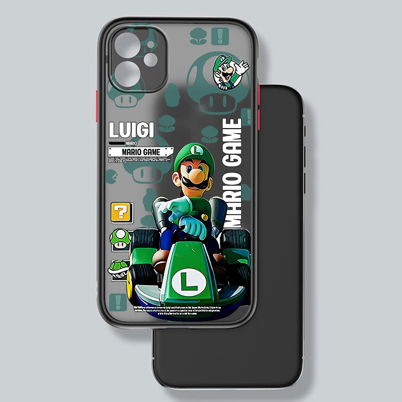 Childhood M-Marios Brave Game Frosted Translucent For Apple iPhone 16 15 14 13 12 11 XS XR X Pro Max Plus Mini Cover Phone Case