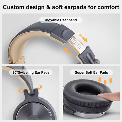 Oneodio Pro 10 Wired Headphones Hi-Res Audio Wired Headset Stereo Professional DJ Headphone with Mic Over Ear  Studio Headphone