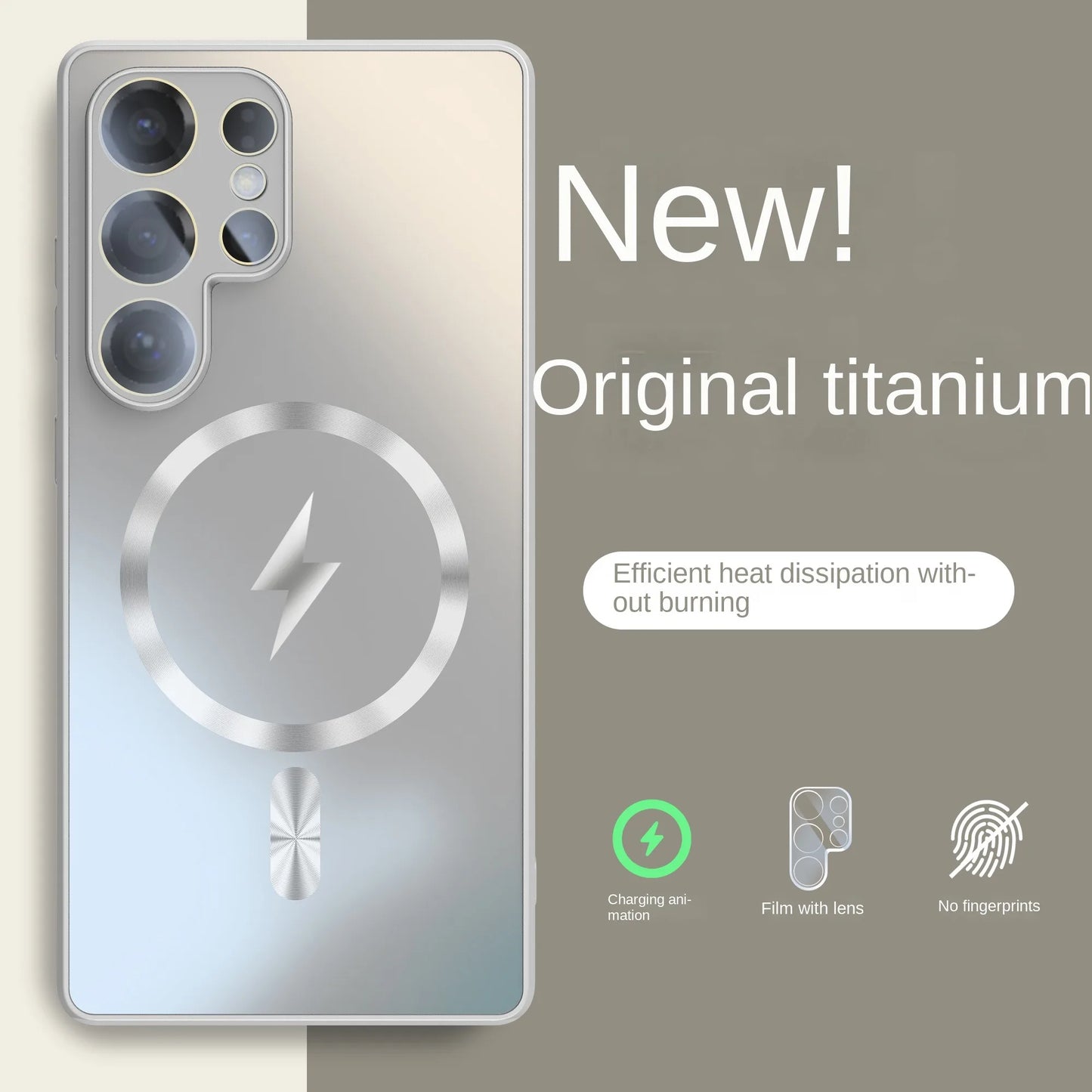 Ultra-thin AG Matte Magnetic For Magsafe Case For Samsung Galaxy S25 S24 S23 Ultra Plus Glass Lens Protector Shockproof Cover