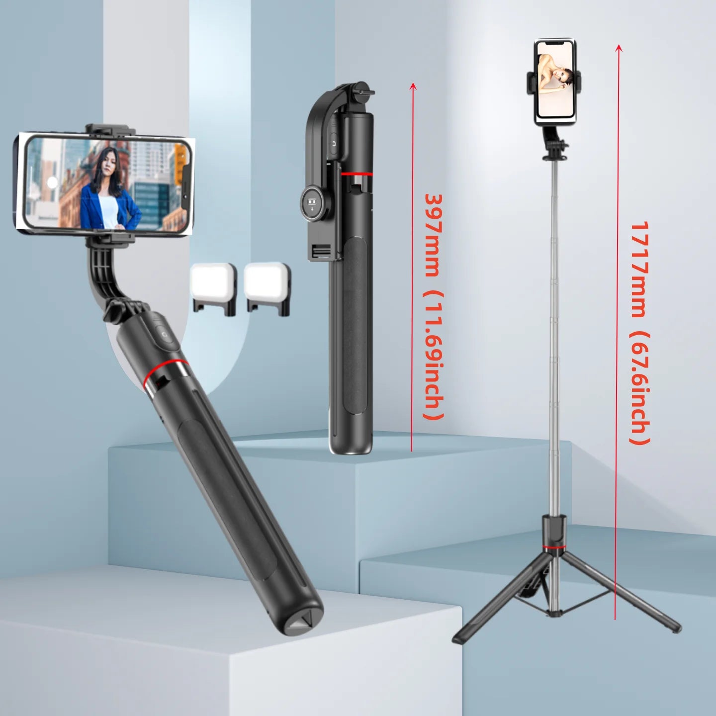 2025 NEW Monopod Remote Shutter Fill Light for iPhone Samsung Xiaomi Phone Holder Mini Tripod Wireless Bluetooth Selfie Stick