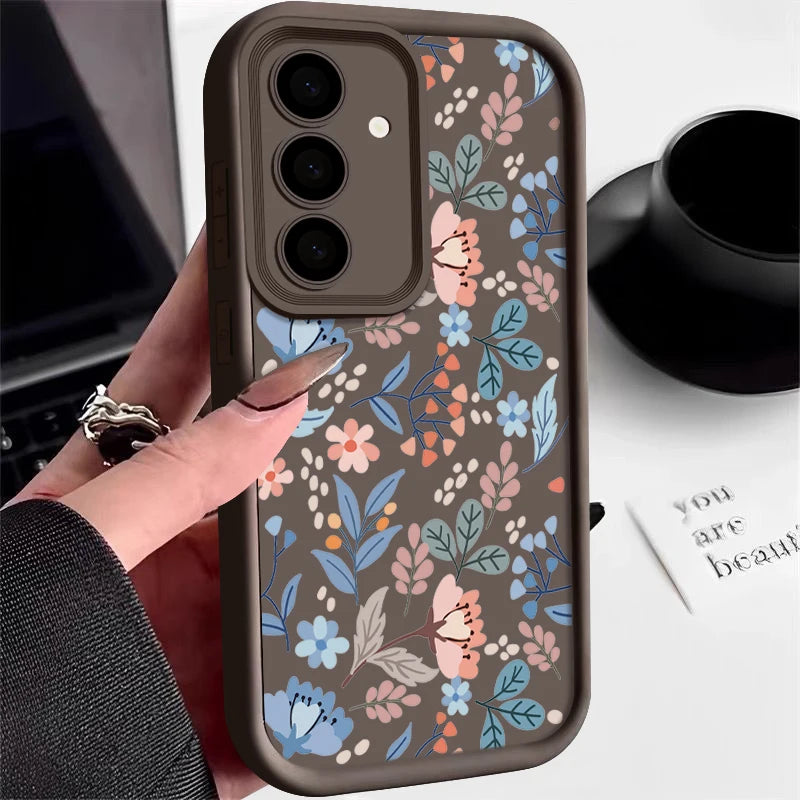 Small Flowers Phone Case For Samsung Galaxy S25 Edge S24 S23 Ultra Plus S24 FE A55 A54 A15 A14 A35 A25 A16 A56 A26 A36 TPU Cover