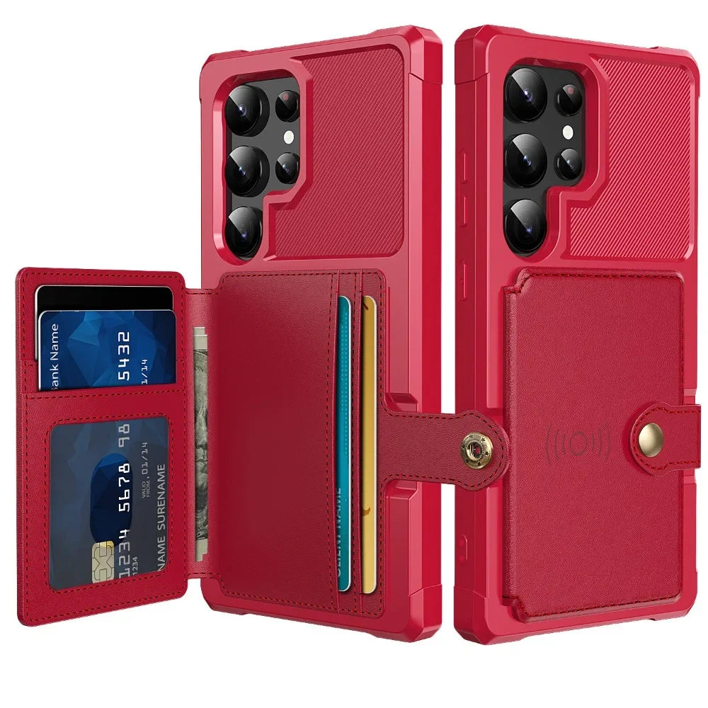 Card Wallet Case for Samsung Galaxy S24 S23 FE S25 S23 Plus S22 S21 Ultra A56 A36 A55 A35 A15 A54 A34 A52S A14 A05S A05 A24 A16