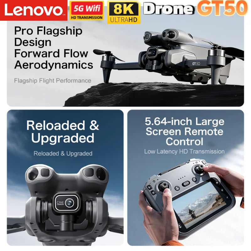 Lenovo Mini RC Drone 8K HD Dual Camera M6 GT8 GT50 GT5  FPV WiFi Quadcopter Obstacle Avoidance Toy Drone