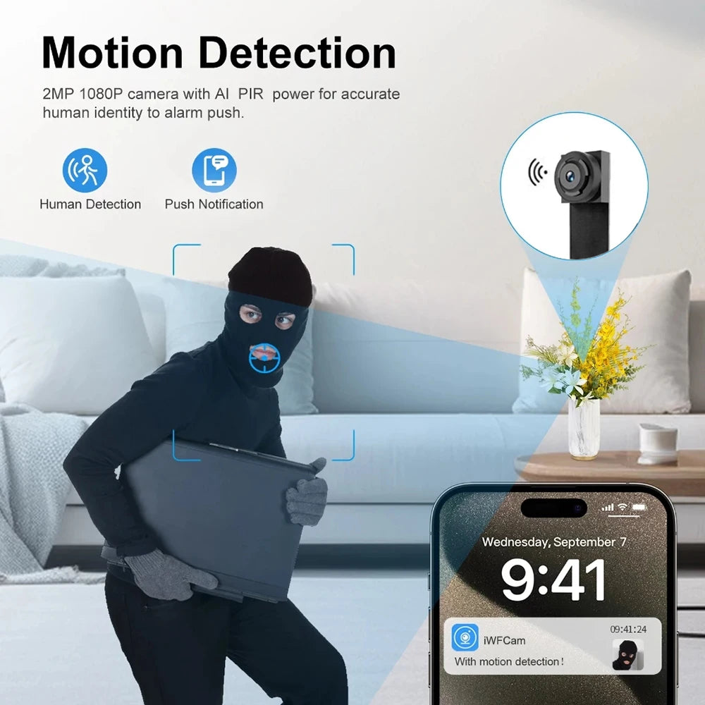 DIY HD 1080P WiFi Mini Camera Portable Video Recorder Micro Camcorder P2P Wireless Webcam Loop Recording Support Remote Viewing