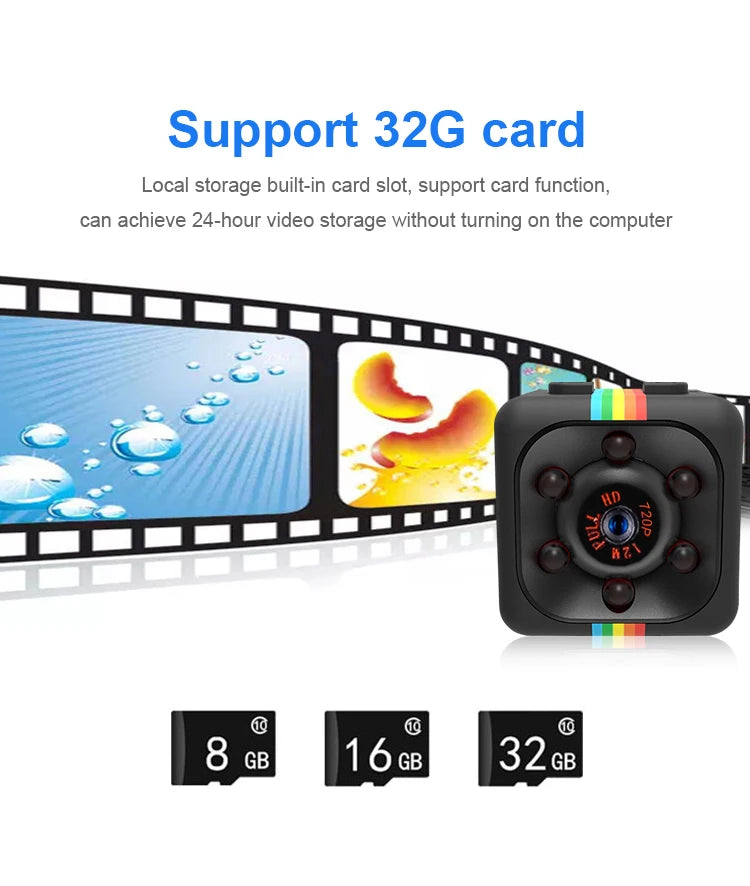 HD Mini Camera 1080P Portable Small Nanny Cam Video Voice Mini DV Recorder Indoor Covert Security Camera For Home Office