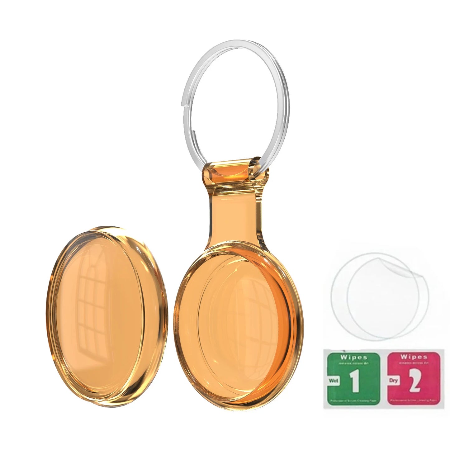 Waterproof AirTag Keychain Holder tag Lock Case Wire Cable,  Anti-Lost Protective Case with Keyring for Luggage, Key, Backpack