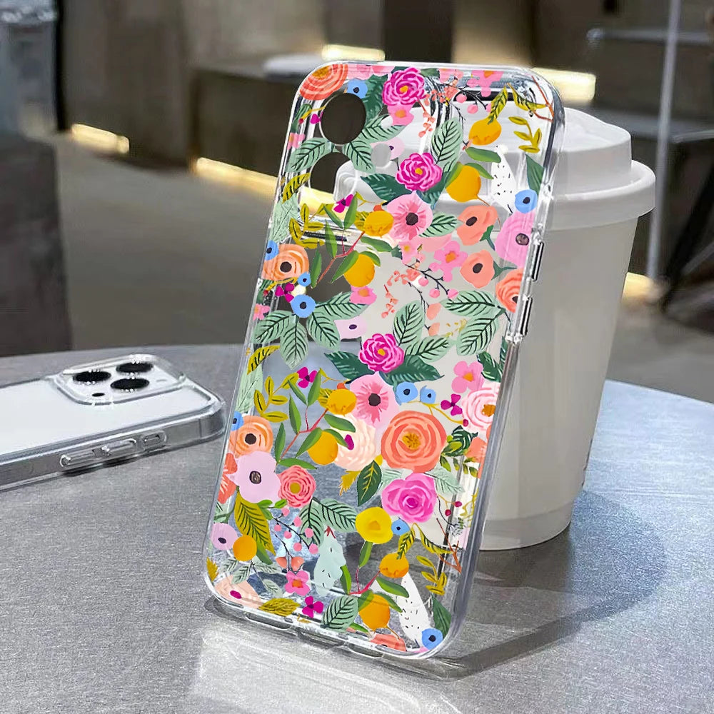 S25 Ultra Case For Samsung A55 5G A54 A53 A52 A56 A36 A26 A33 A34 A16 A35 A32 S24 S23 Plus S22 S21 S20 FE Flower Soft TPU Cover