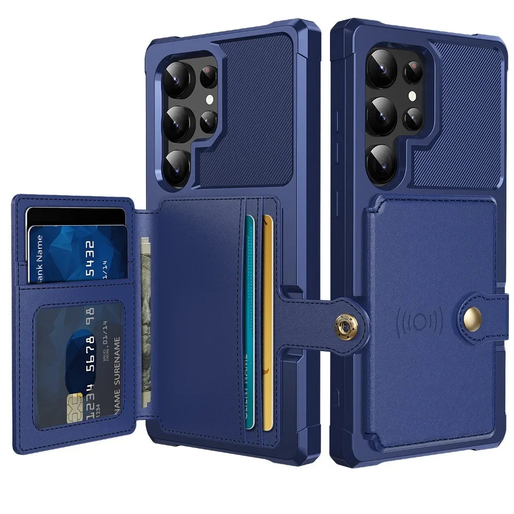 Card Wallet Case for Samsung Galaxy S24 S23 FE S25 S23 Plus S22 S21 Ultra A56 A36 A55 A35 A15 A54 A34 A52S A14 A05S A05 A24 A16