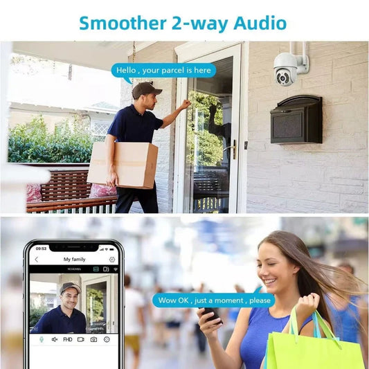 8MP 4K Wireless PTZ Camera HD 1080P Color Night Vision Wifi IP Camera Outdoor 5MP Ai Auto Tracking CCTV Surveillance Cam