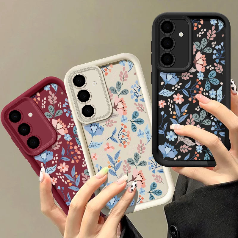 Small Flowers Phone Case For Samsung Galaxy S25 Edge S24 S23 Ultra Plus S24 FE A55 A54 A15 A14 A35 A25 A16 A56 A26 A36 TPU Cover