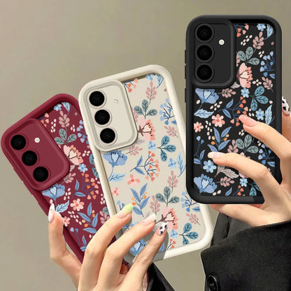 Small Flowers Phone Case For Samsung Galaxy S25 Edge S24 S23 Ultra Plus S24 FE A55 A54 A15 A14 A35 A25 A16 A56 A26 A36 TPU Cover