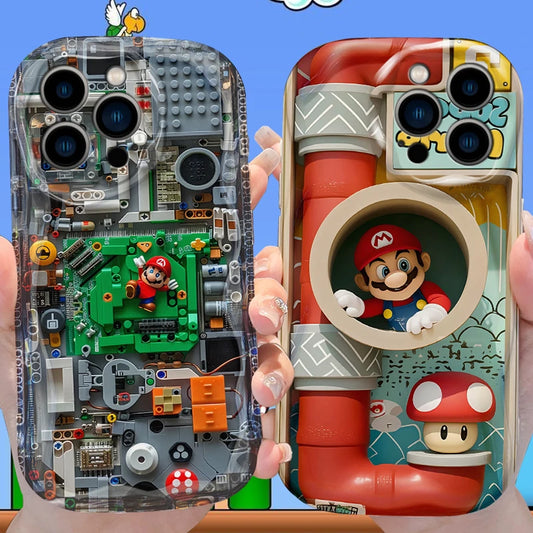 Super M-Marios Bros Case for iPhone 16 E 15 Pro Max 14 13 12 Mini 11 Pro Max XS X 8 7 Plus Soft Silicone Shockproof Covers Funda