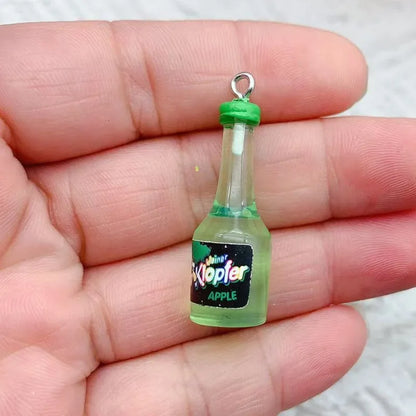 10pcs Mini Alcoholic Drink Bottle Resin Charms Popular Wine Bottles Pendant For Earring Keychain Diy Cute Jewelry Making