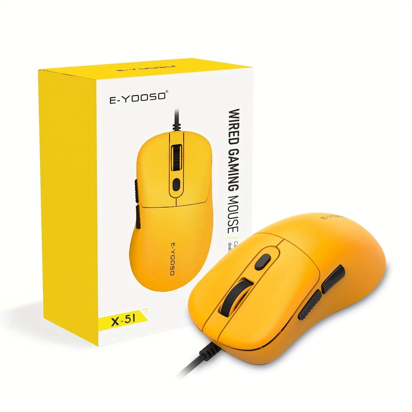 E-YOOSO USB Wired Mouse Gaming Mouse with 6 Buttons, Macro Editing Support, Optical Gamer Mice Ergonomic for Computer Laptop PC