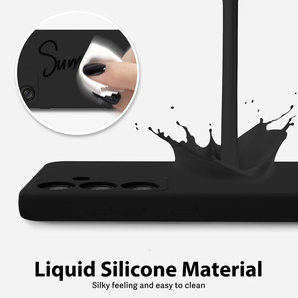 Shockproof Silicone TPU Phone Case For Samsung Galaxy S20 S21 S22 S23 S24 Ultra FE S10 S9 S8 Plus lite 5G Black Soft Back Cover