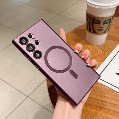 Original For Magsafe Magnetic Silicone Case For Samsung Galaxy S25 S23 S22 S21 S24 Ultra Plus Matte Cases Wireless Charge Cover