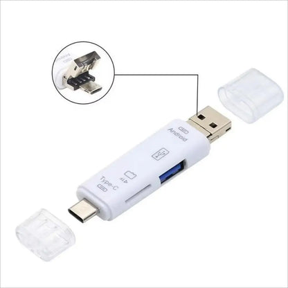 New 5 in 1 Multifunction USB 2.0 Type C USB Micro USB SD TF Memory Card Reader for Android Computer Dock OTG Type C Adapter