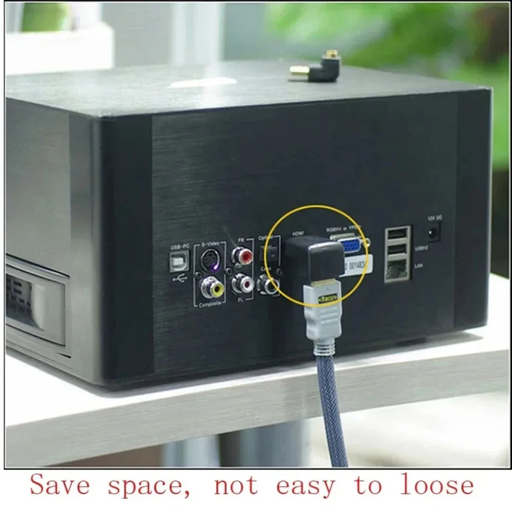 4K Adapter HDMI-compatible 90 Degree Right-angle Adapter 270 Degree Male To Female Elbow Connector Converter