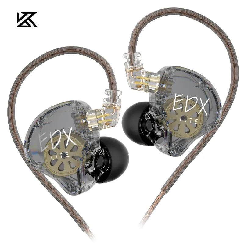 KZ EDX Lite HiFi Monitor Earphones Dynamic Driver In Ear Headphones Noise Cancelling Earbuds Detachable design Wired Headest