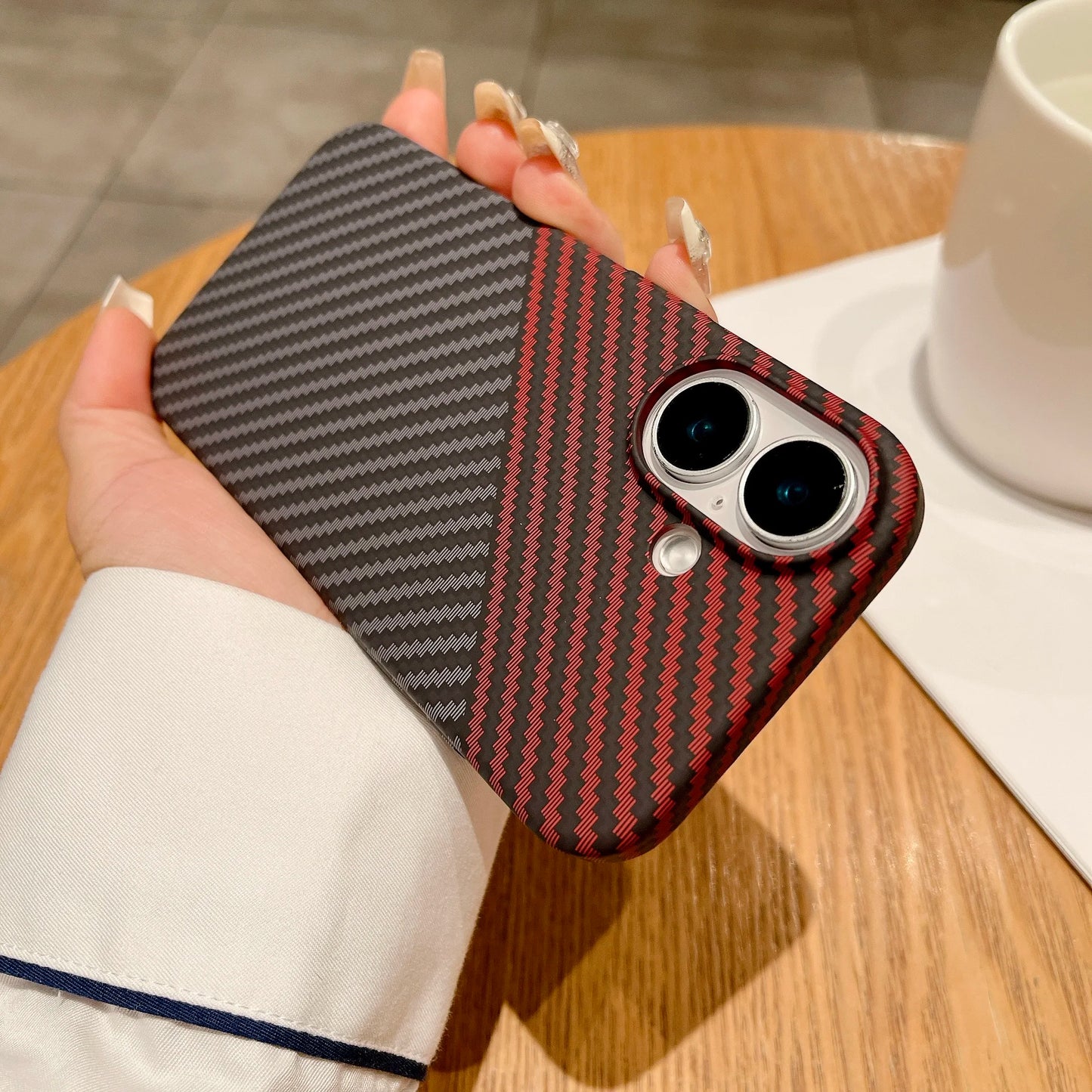 Luxury Carbon Fiber Kevlar Pattern For Magsafe Magnetic Case For iPhone 17 Air 16 15 14 Plus 13 12 11 Pro Max Shockproof Cover