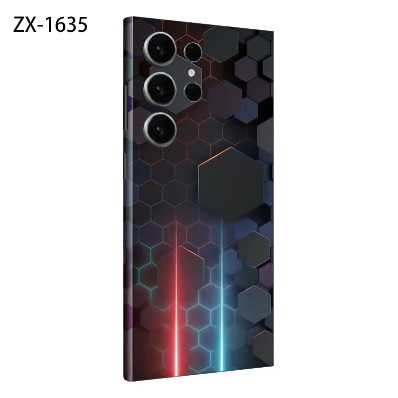 Colorful Decal Skin for Samsung Galaxy S24 S23 S25 Ultra Plus S24Ultra Back Screen Protector Cover Wrap Stones Sticker