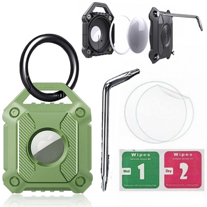 Waterproof AirTag Keychain Holder tag Lock Case Wire Cable,  Anti-Lost Protective Case with Keyring for Luggage, Key, Backpack