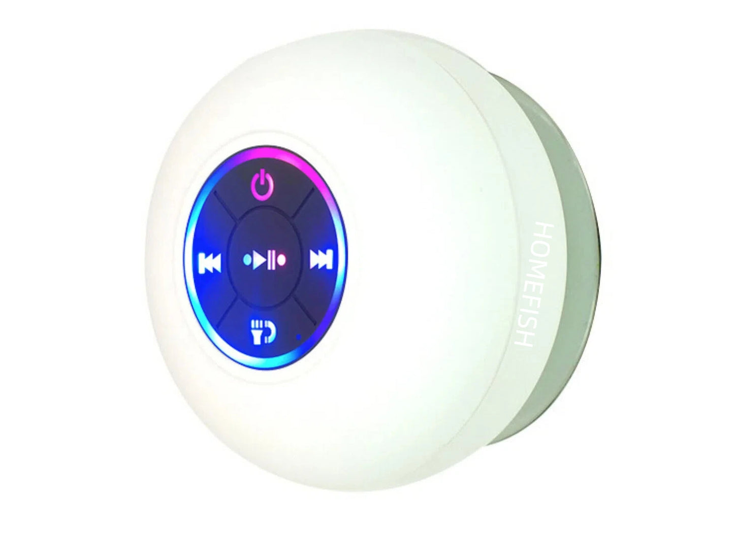 HOMEFISH Portable Waterproof Bluetooth Shower Speaker with RGB Light Suction Cup Wireless Speaker for Bathroom Kitchen Party etc